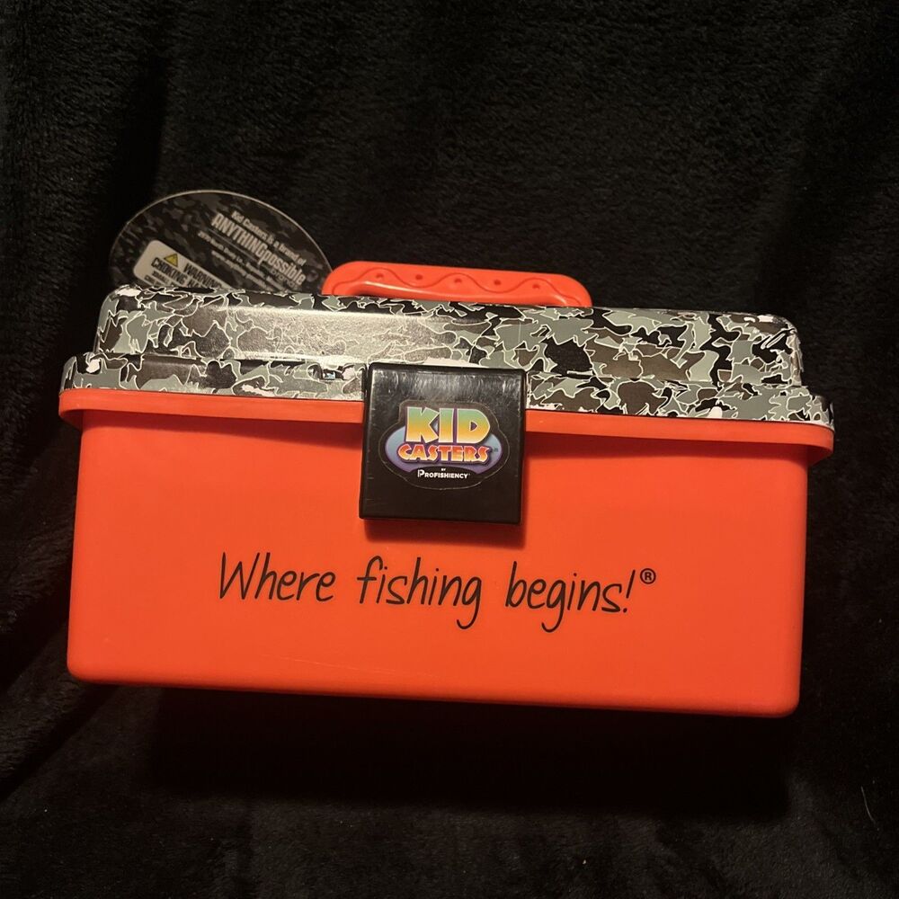 Kid Casters Profishiency Camo Orange Fishing Tackle Box Where Fishing Begins!